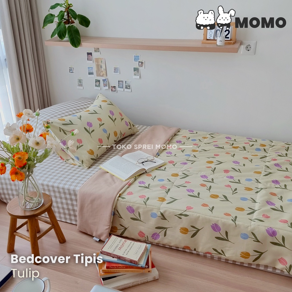 Bedcover Single Lite Edition Motif Bunga MOMO - Selimut Saja