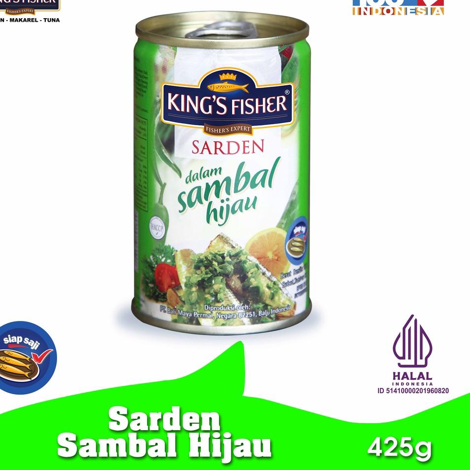

Terbaik King's Fisher Sarden Sambal Hijau Makanan Kaleng 425 gr 