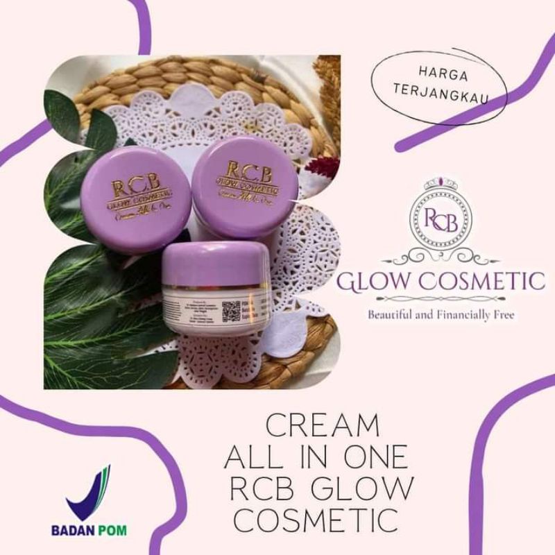 CREAM RCB GLOW AL IN ONE baru dan lama