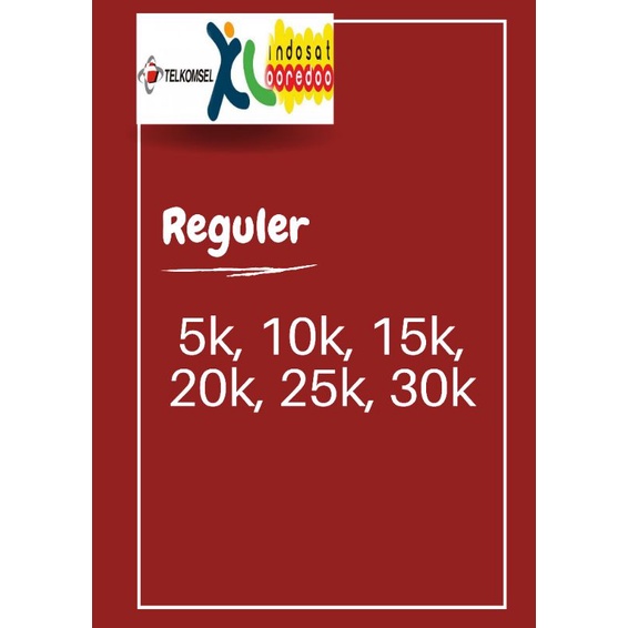 Pulsa//Pulsa Telkomsel//Pulsa XL//Pulsa Im3 ooredoo//Pulsa Indosat//Pulsa reguler//Pulsa Murah