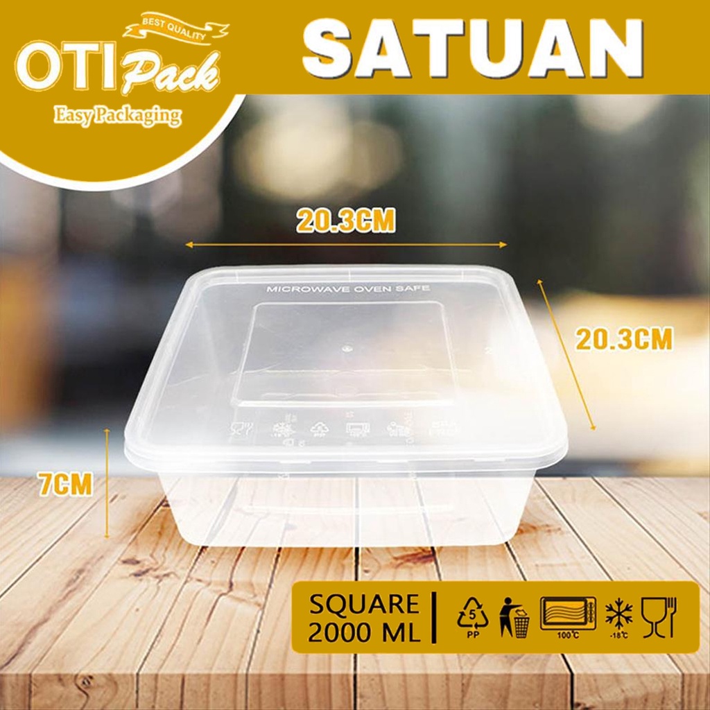 Thinwall Satuan/Thinwall Kotak Makan 2000ml Thinwall Otipack OTKS2000