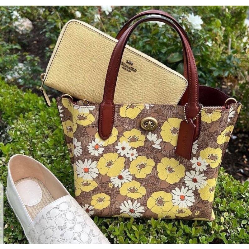 Tas Coach C9721 Willow 24 Signature Tan Rust Multi Authentic Original s