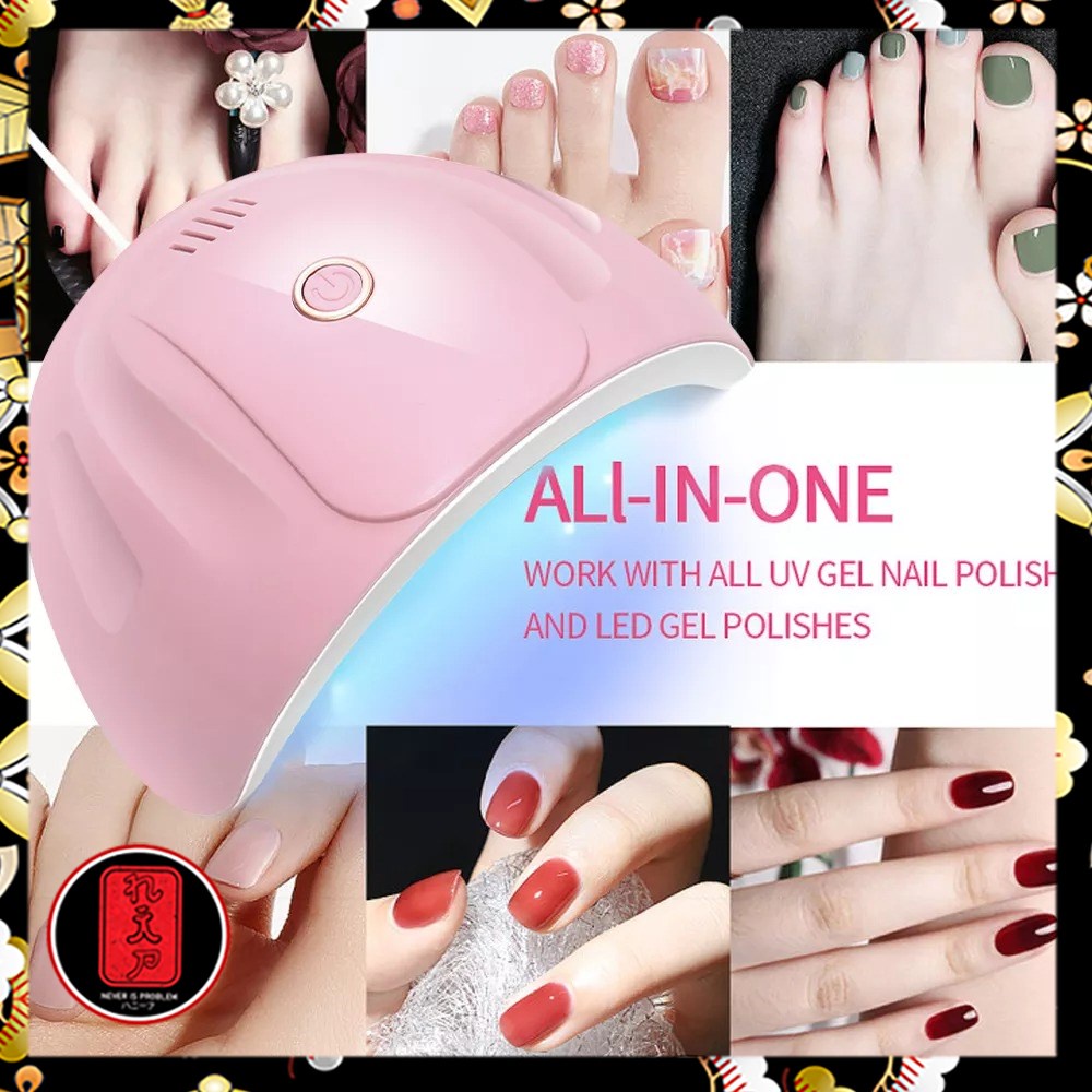 OBIZOL Pengering Kutek UV Lamp Nail Dryer USB Charge 54W - MINI-803 - Pink