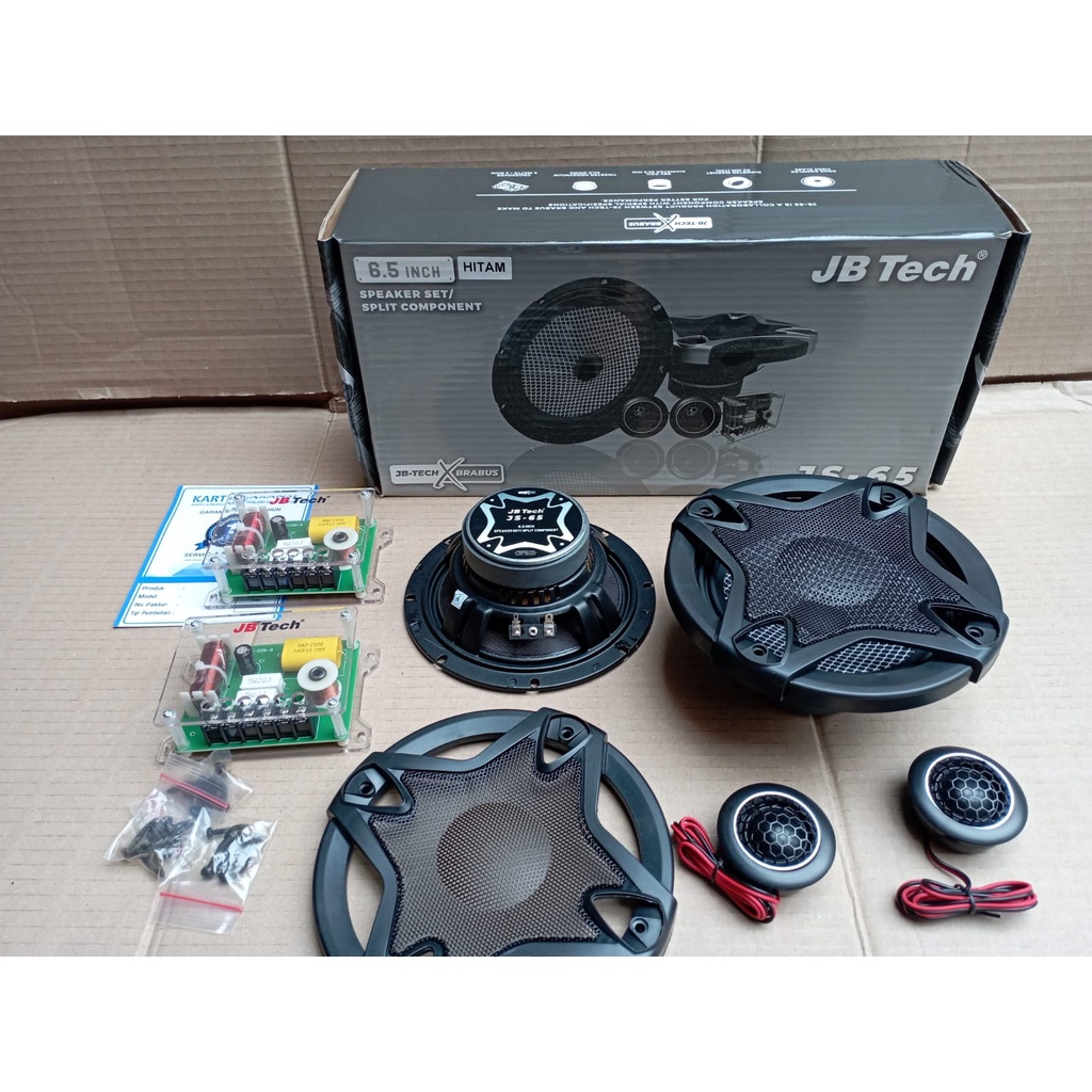 Speaker Split 2-Way Component System JB-TECH x BRABUS JS-65 6.5 Inch speaker mobil / speaker split 2 way / tweeter speaker mobil 1 Set Audio Pintu Mobil