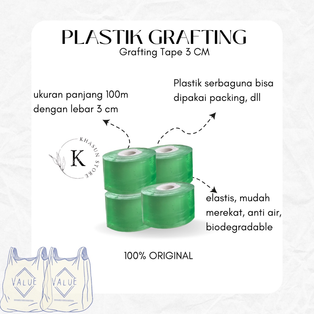 Plastik Grafting-Plastik Okulasi-Plastik Bonsai 3cmx100meter