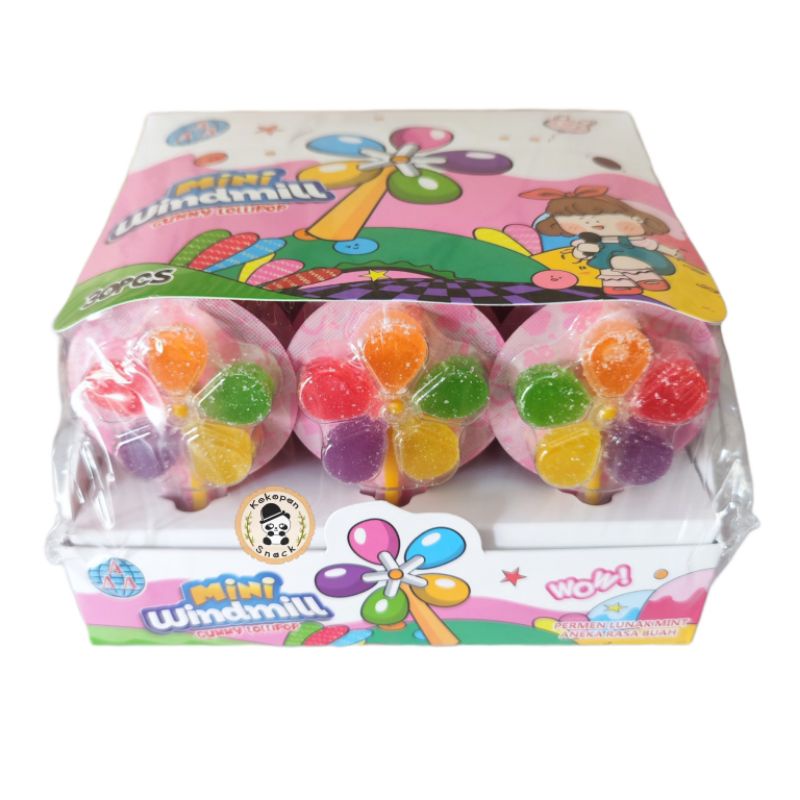 AAA MINI WINDWILL Gummy Permen Kipas Lollipop Box isi 30 pcs