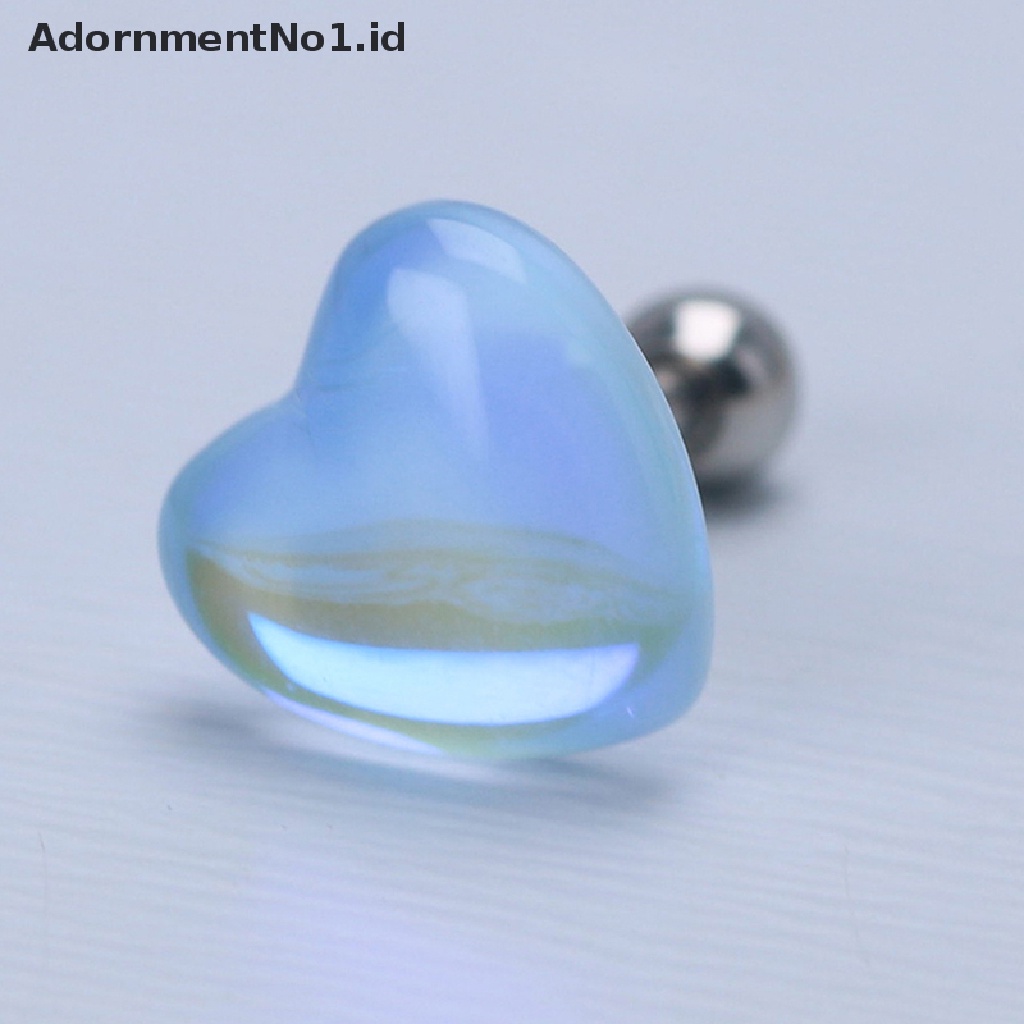 [AdornmentNo1] Baru Aurora Kristal Kaca Peach Jantung Telinga Tulang Kuku Hati Permen Transparan Anting Kecil Anting Telinga Tulang Kuku Bibir Perhiasan Tubuh [ID]