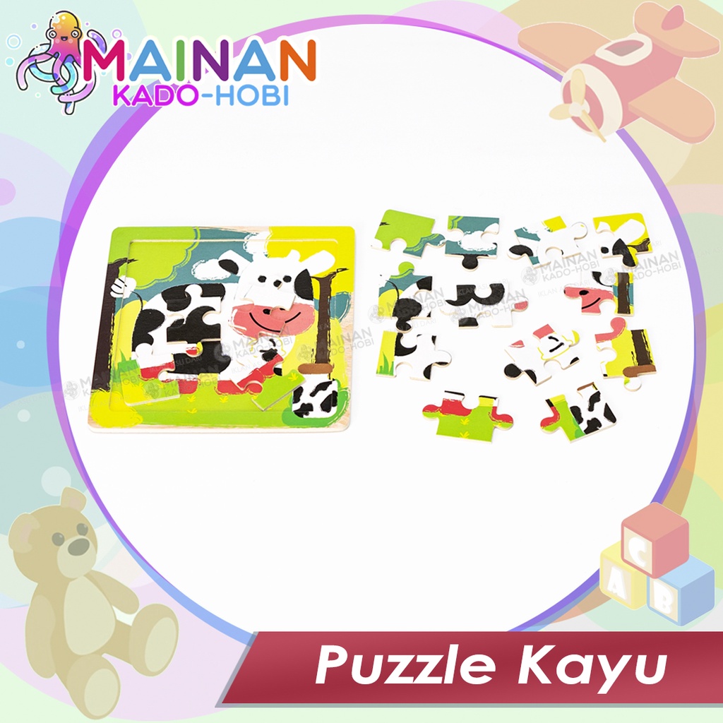 MAINAN EDUKASI PUZZLE KNOB DIY CRAFT KARAKTER GAMBAR ANIMAL