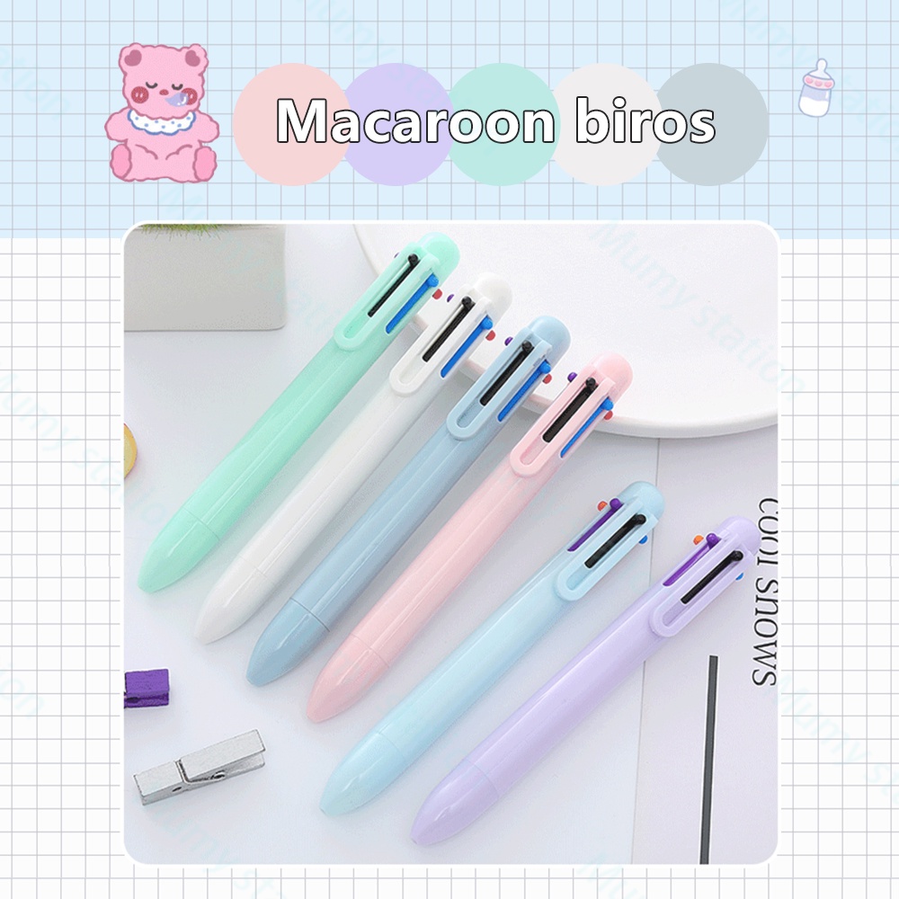 Mumystation pulpen 6 in 1 Pulpen Mekanik 6 warna Pulpen Ballpoint