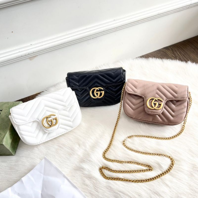 PROMO SALE Tas GC selempang hitam putih nude