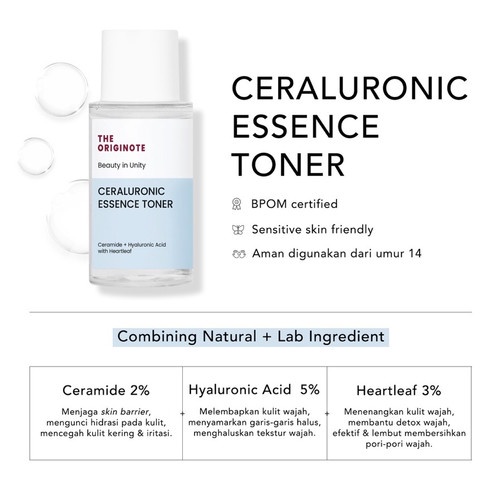 The Originote H-llow Clarifying | Ceraluronic Essence Toner | Centella Soothing Toner 80ml