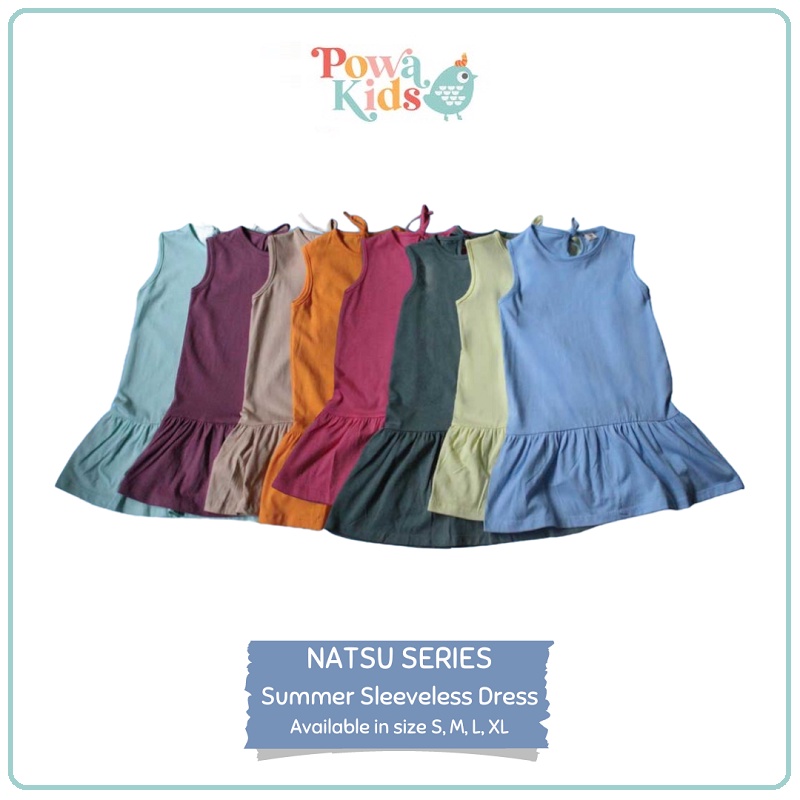 Powa Kids Natsu Summer Sleeveless Dress | Baju Dress Anak