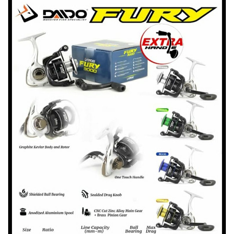 REEL PANCING DAIDO FURY 1000/2000/3000 FREE EXTRA HENDEL