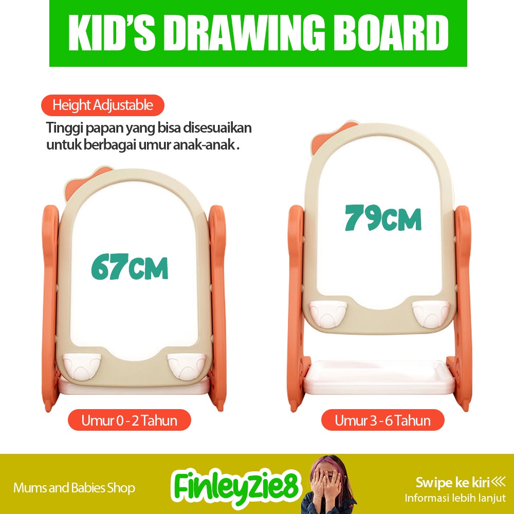 Papan Tulis Lipat / Papan Tulis Lipat Anak / Papan Tulis Mini / Papan Tulis Anak Lipat / Mainan Edukasi / Mainan Papan Tulis Edukasi / Magic Board Drawing / Papan tulis anak lipat Mainan Edukasi Magnetic Drawing Board + Kursi / Mainan Papan Tulis Anak