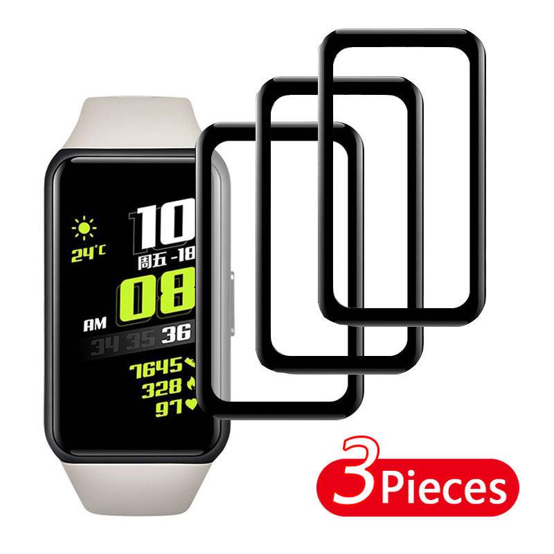 1-3 Pcs Film Pelindung Kaca Serat Lembut Untuk Huawei Band7 6 4 3 Pro Screen Protector (Bukan Kaca) Untuk Huawei Band7 Band 6Pro 4Pro 3Pro Smartwatch Aksesoris