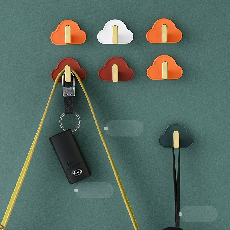 4pcs Gantungan Baju Hemat Ruang Kait Bentuk Awan Bebas Pukulan Beban Perlengkapan Penyimpanan Serba Serbi