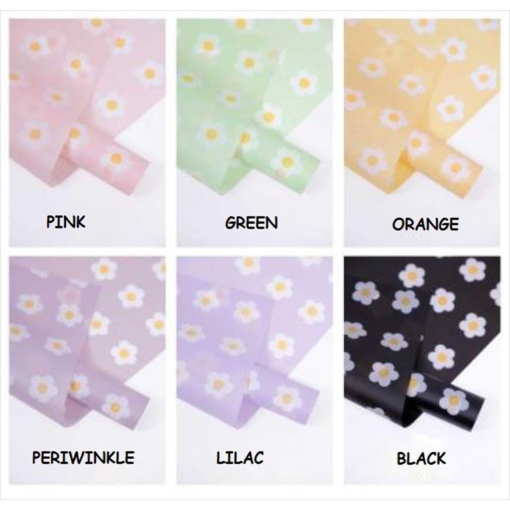 

[1 LEMBAR] WHITE DAISY CELLOPHANE Flower Wrapping Paper/Kertas
