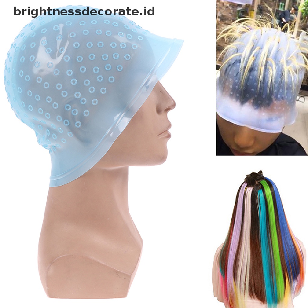 [Birth] Topi Pewarna Styling Rambut Silikon+Pengait Pewarna Warna Highlighg Dye Cap [ID]