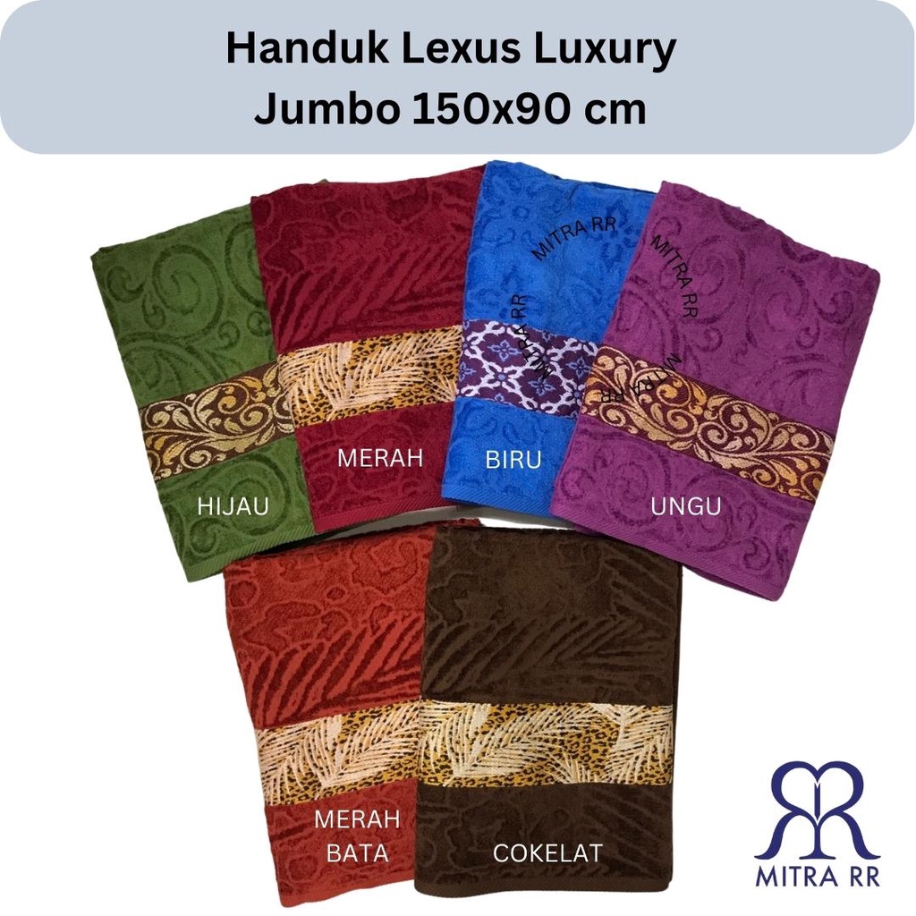 Handuk Lexus Luxury Ukuran Besar  70 x 140 cm / Ukuran Jumbo 90 x 150 cm Handuk Mewah Tebal Ukuran Besar dan Jumbo Toyoterry