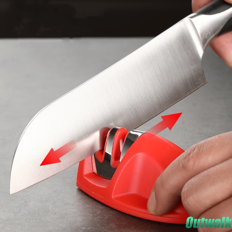 ღ Lebih Cepat Pengasah Pisau Dapur Pisau Batu Asahan Cepat Mengasah Alat dengan Non-slip Dasar Multifungsi Gerinda Pisau Dapur Aksesoris