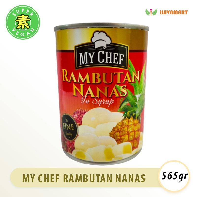 

MY CHEF Rambutan Nanas in Syrup Kaleng 565gr / Buah Kaleng Instant