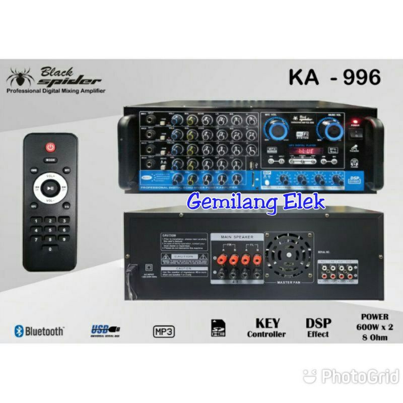 Amplifier Karaoke BLACK SPIDER KA 996 Bluetooth
