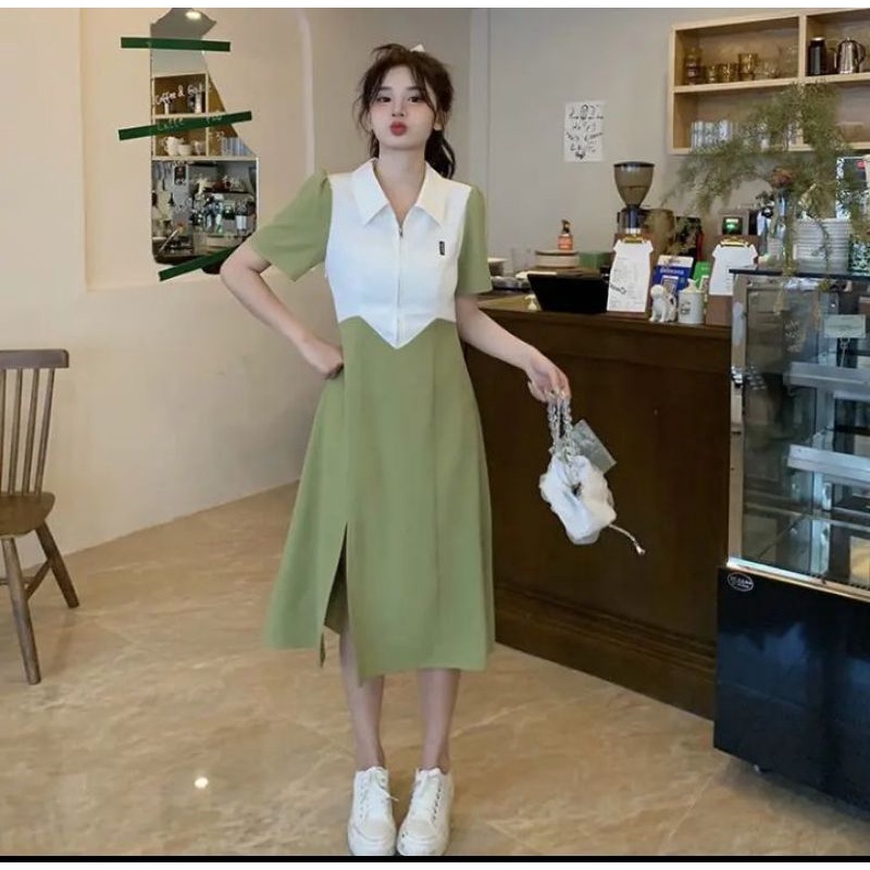 DRESS KOREA STYLE/DRESS KOREAN STYLE/MIDI DRESS/POLO DRESS/PAKAIAN KOREA/BAJU KOREA/MIDI DRESS/DRESS KOREA STYLE/ KOREAN DRESS/ DRESS WANITA KEKINIAN KOREA DRESS/BAJU KOREA/ PAKAIAN WANITA KOREA/ DRESS KOREA STYLE KEKINIAN/PAKAIAN WANITA KOREA/DRESS KOREA