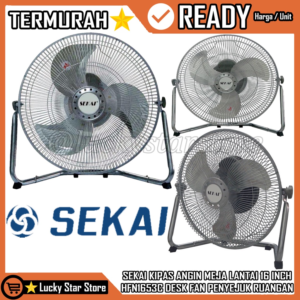 KIPAS ANGIN MEJA 16 INCH DESK FAN 16" SEKAI HFN 1653 C HFN1653C BESI DESKFAN DUDUK ANGEN KENCANG MOT