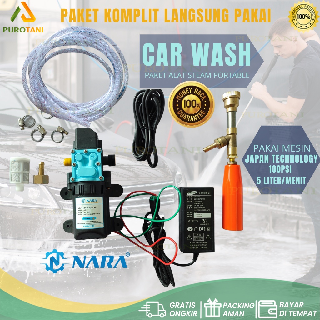 Steam Motor Mobil Ac Cuci Jet Cleaner Pompa Dc 12v 100psi Tekanan Tinggi High Pressure Ez Jet Water