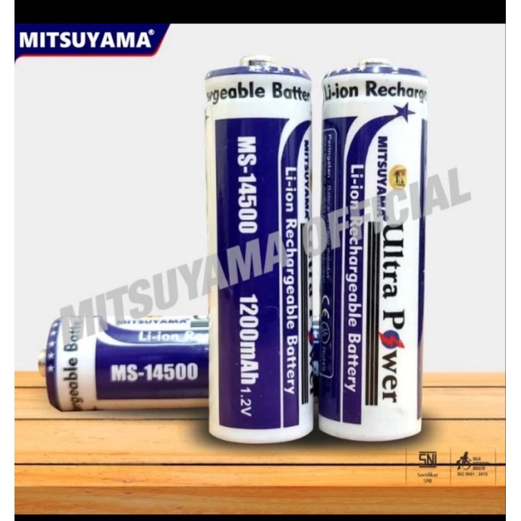 Baterai Ultrafire Mitsuyama MS-14500 1200Mah ada kepala
