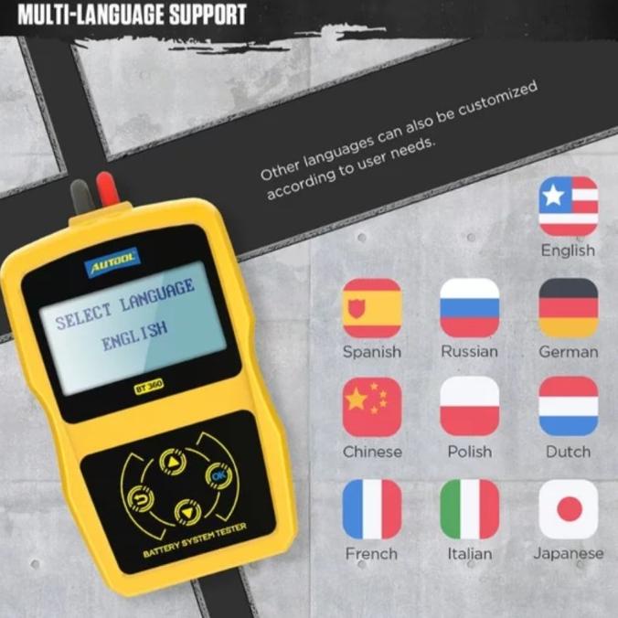 AUTOOL TESTER AKI BATERAI BT360 12V DIGITAL ANALYZER VOLTMETER