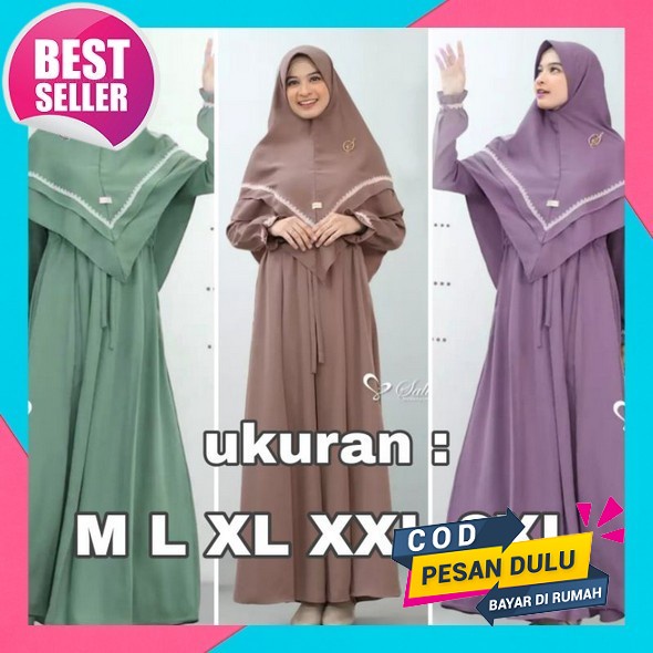 Aretha Terbaru Gamis Manida Syari Set Hijab Jumbo 3Xl 4Xl / Gamis Syar'I / Gamis Syari Set Jilbab / 