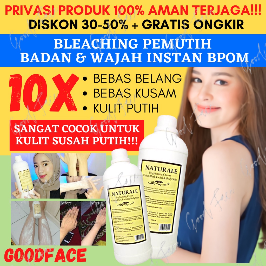 BLEACHING BADAN NATURALE 500GR ORIGINAL - PEMUTIH BADAN PERMANEN - BLEACING BADAN PEMUTIH KULIT