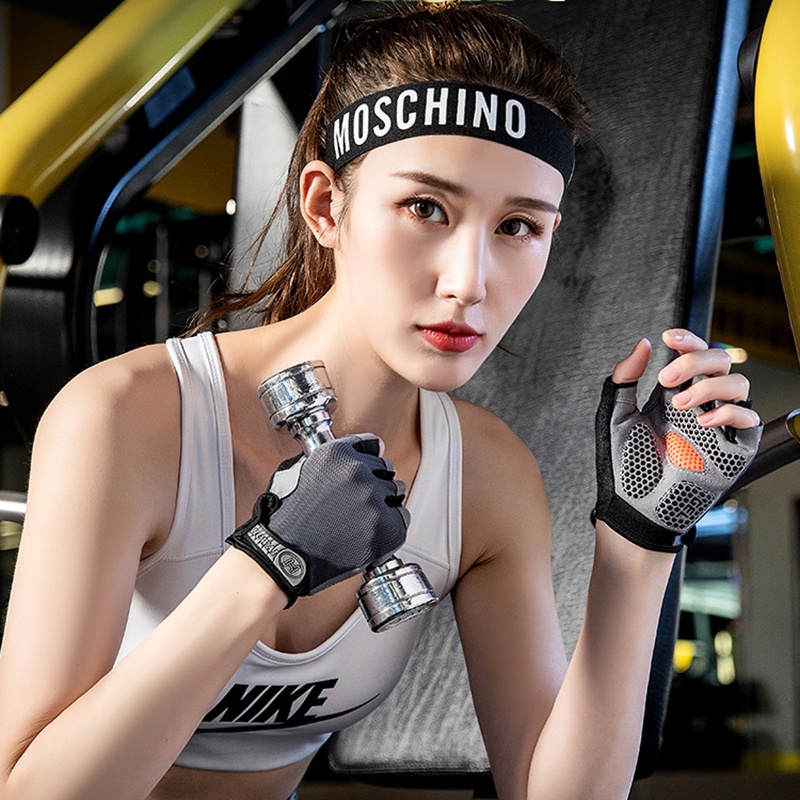 (COD) Sarung Tangan Fitness Half Finger Anti-Slip Glove Motor Sepeda Gym Sarung Tangan Olahraga Kaos Tangan Motor