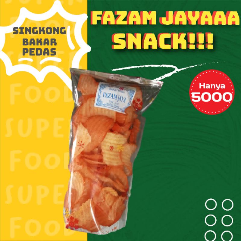 

[Fazam Jayaaa Snack (KERIPIK SINGKONG BAKAR PEDAS) ] Aneka Snack SERBA 5000 //camilan Singkong bakar pedas//jajanan Singkong bakar pedas//snack Singkong bakar pedas//makanan ringan KERIPIK SINGKONG BAKAR PEDAS