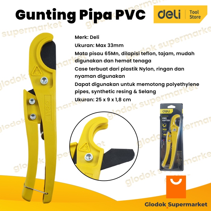 Tang Gunting Pipa Deli 33mm Pipe Cutter PVC