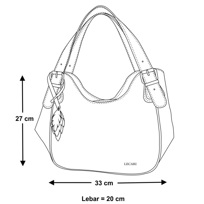 Lecari Fulton Hobo Shoulder Bag Tas Bahu Kulit Asli