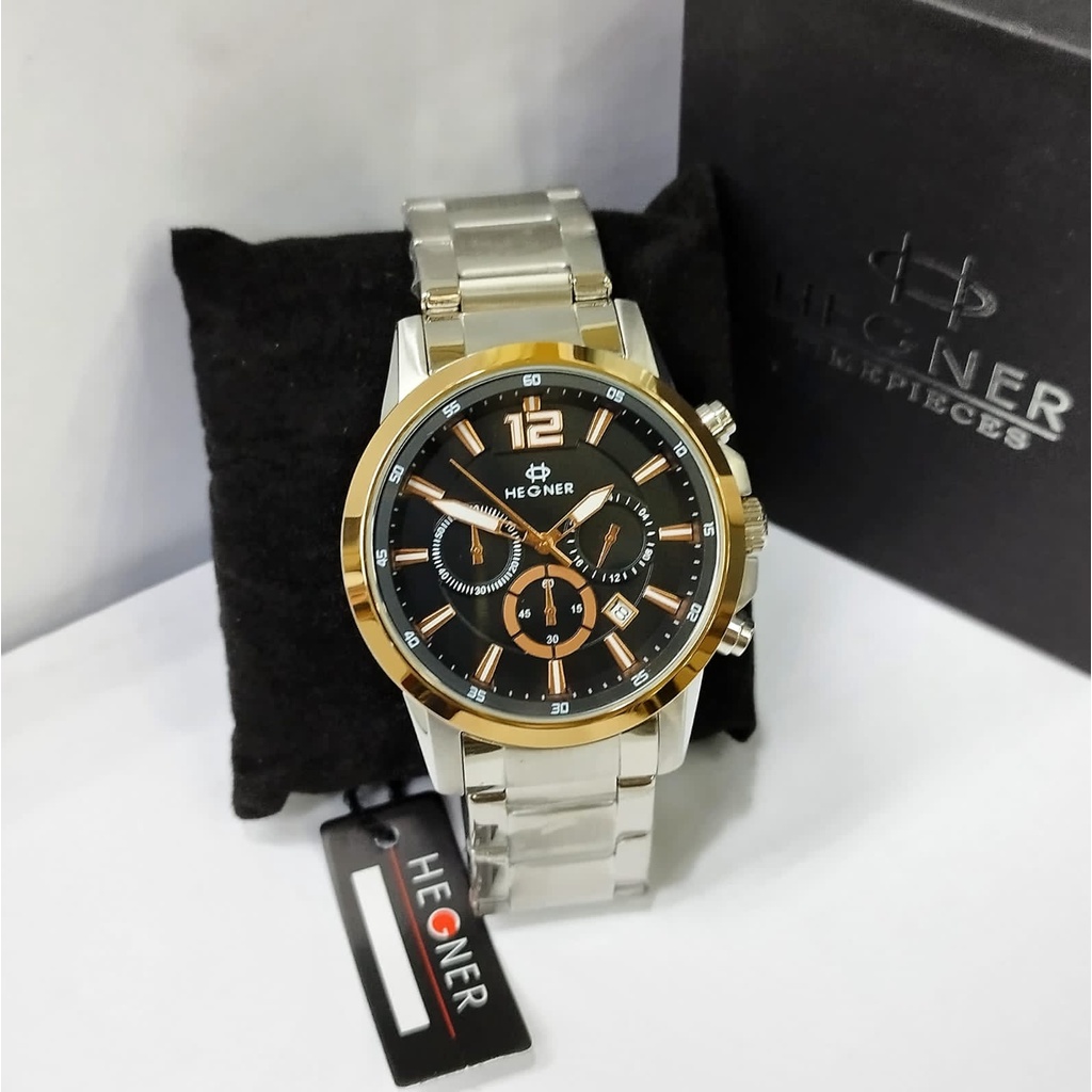 Jam Tangan Pria Cowok HEGNER 439 FREE BOX DAN GARANSI Tanggal Aktif Chrono Aktif Fashion Import Murah Mewah BONUS BATERAI CADANGAN!