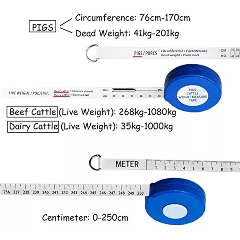 Meteran Sapi / Pita Ukur Ternak Sapi Babi 250cm 1 Ton / Alat Ukur Lingkar Dada Sapi