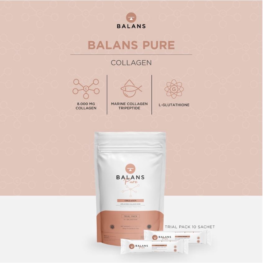 

BALANS PURE Collagen Drink Trial Pack | 1 Pack Isi 10 Sachet - BPOM Registered