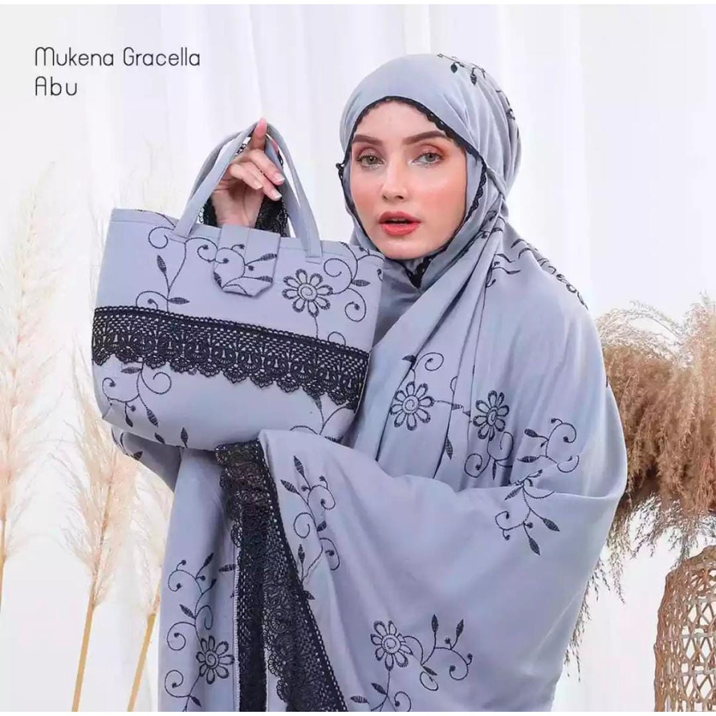 MUKENA GRASELLA BORDIR RAYON PREMIUM RENDA BESAR/MUKENA RAYON BORDIR PREMIUM TERBARU