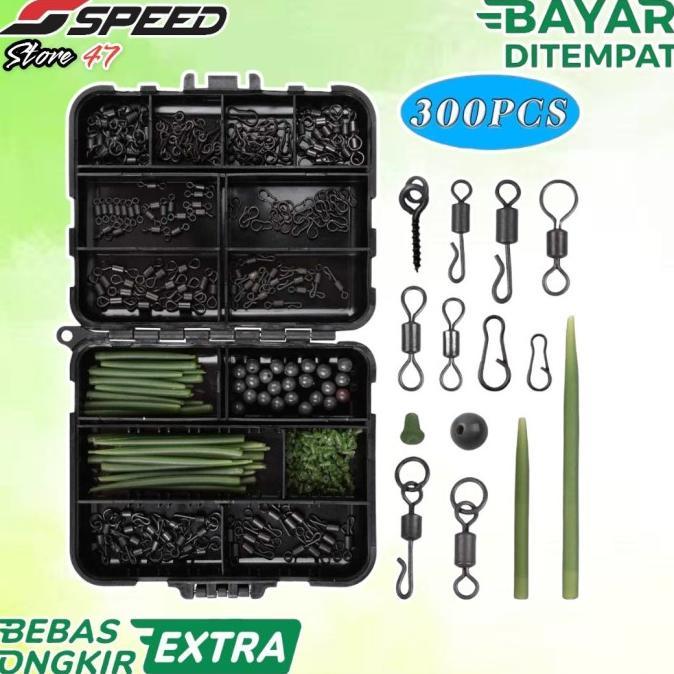 Set Konektor Umpan Kail Pancing Carp Tackle Alat Pancing 300PCS ---READY STOCK---