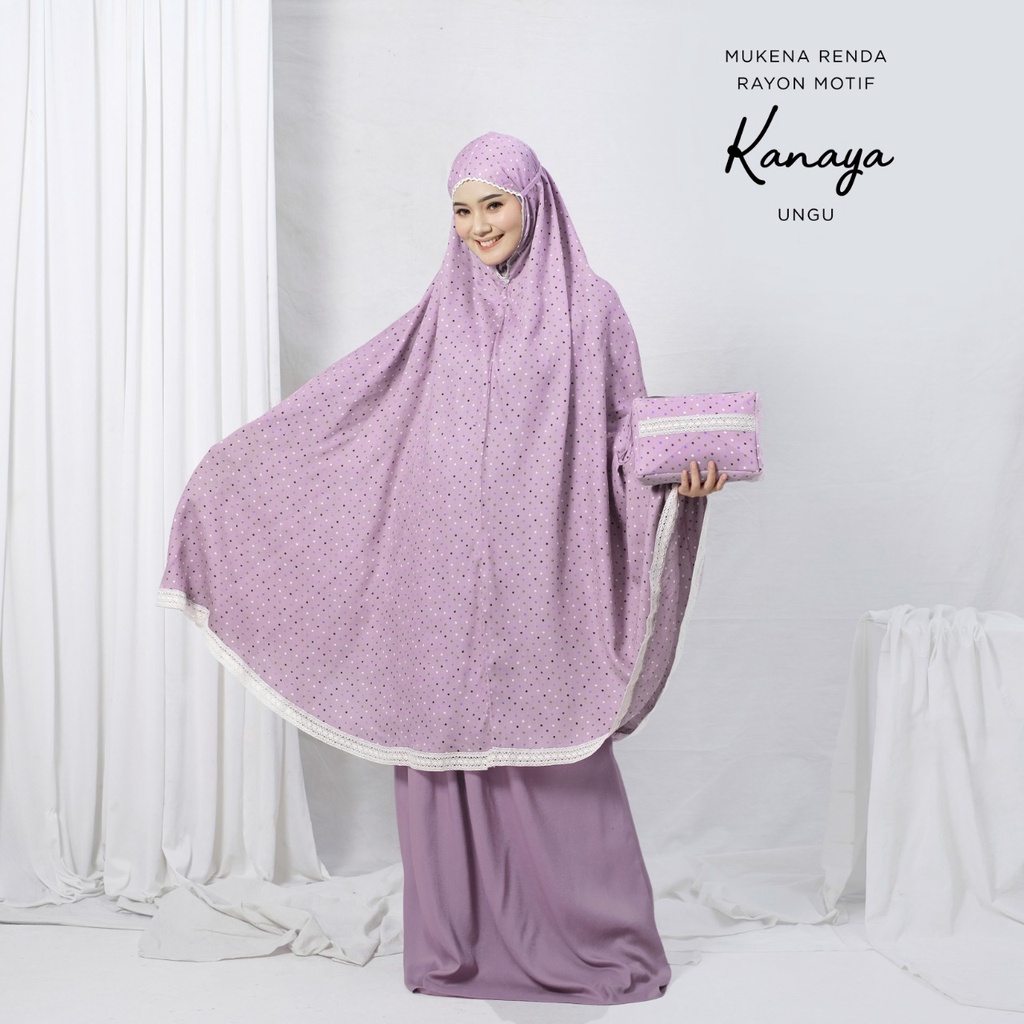 PUSAT MUKENA TASIK - MUKENA DEWASA RENDA RAYON MOTIF KANAYA