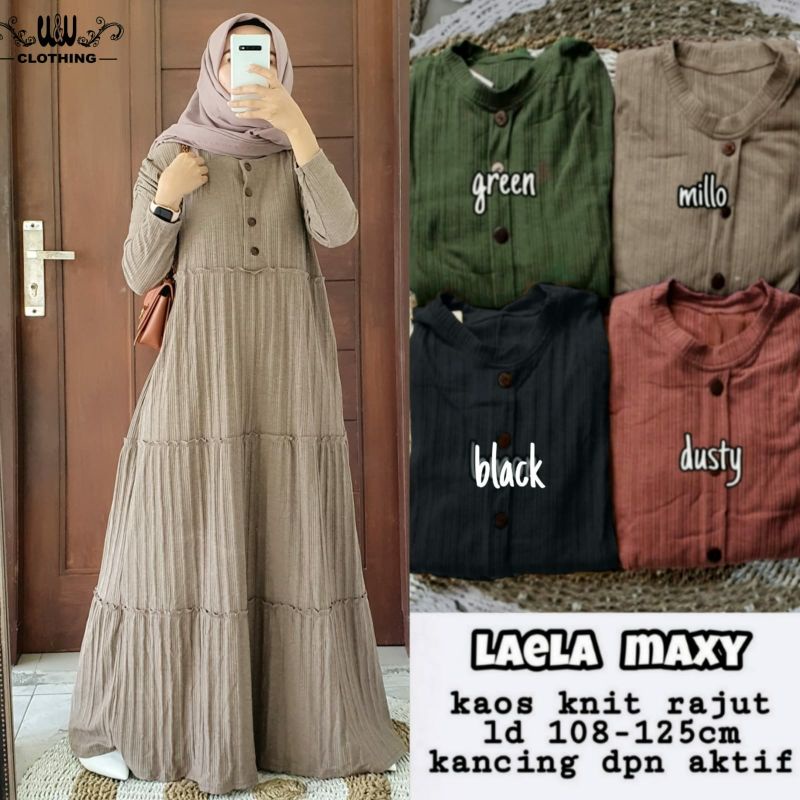 Baju Gamis Mewah Laela Maxy Jumbo Dewasa Import  Premium Wanita Perempuan Baju Muslim Gsmis Cewek Pe