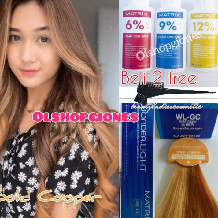 ☛ CAT Matrix Wonderlight Gold Copper WL-GC + oxydant campuran cat rambut wonder light socolor emas ◌
