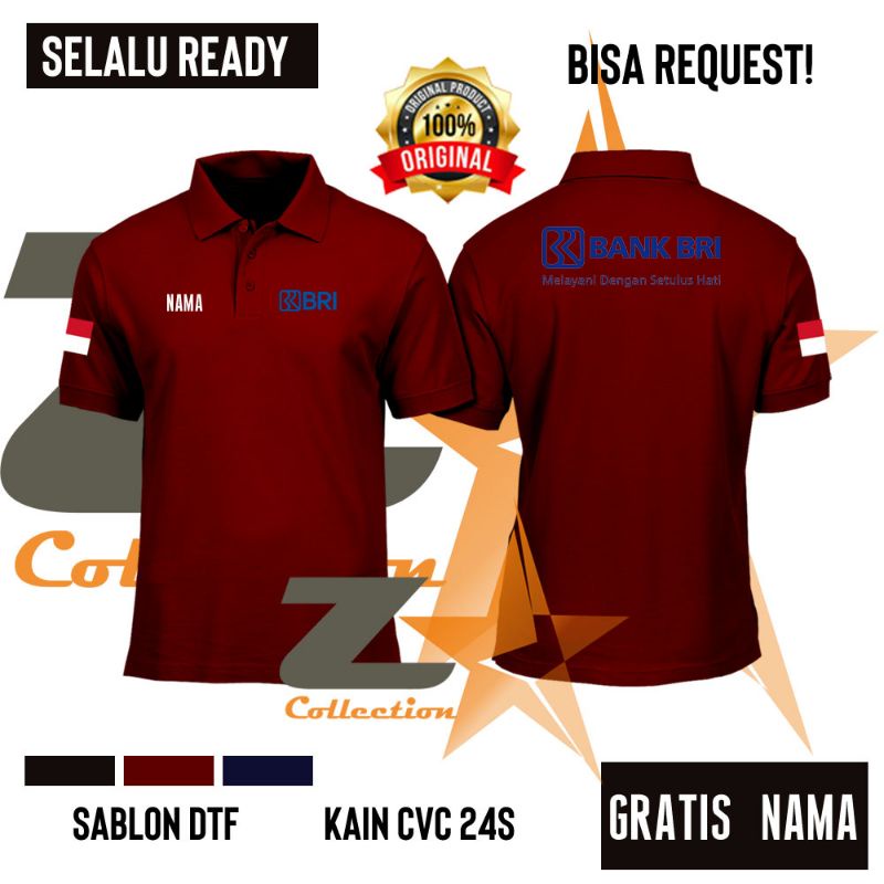 KAOS POLO BANK BRI / KAOS KERAH BANK BRI / TSHIRT BANK BRI