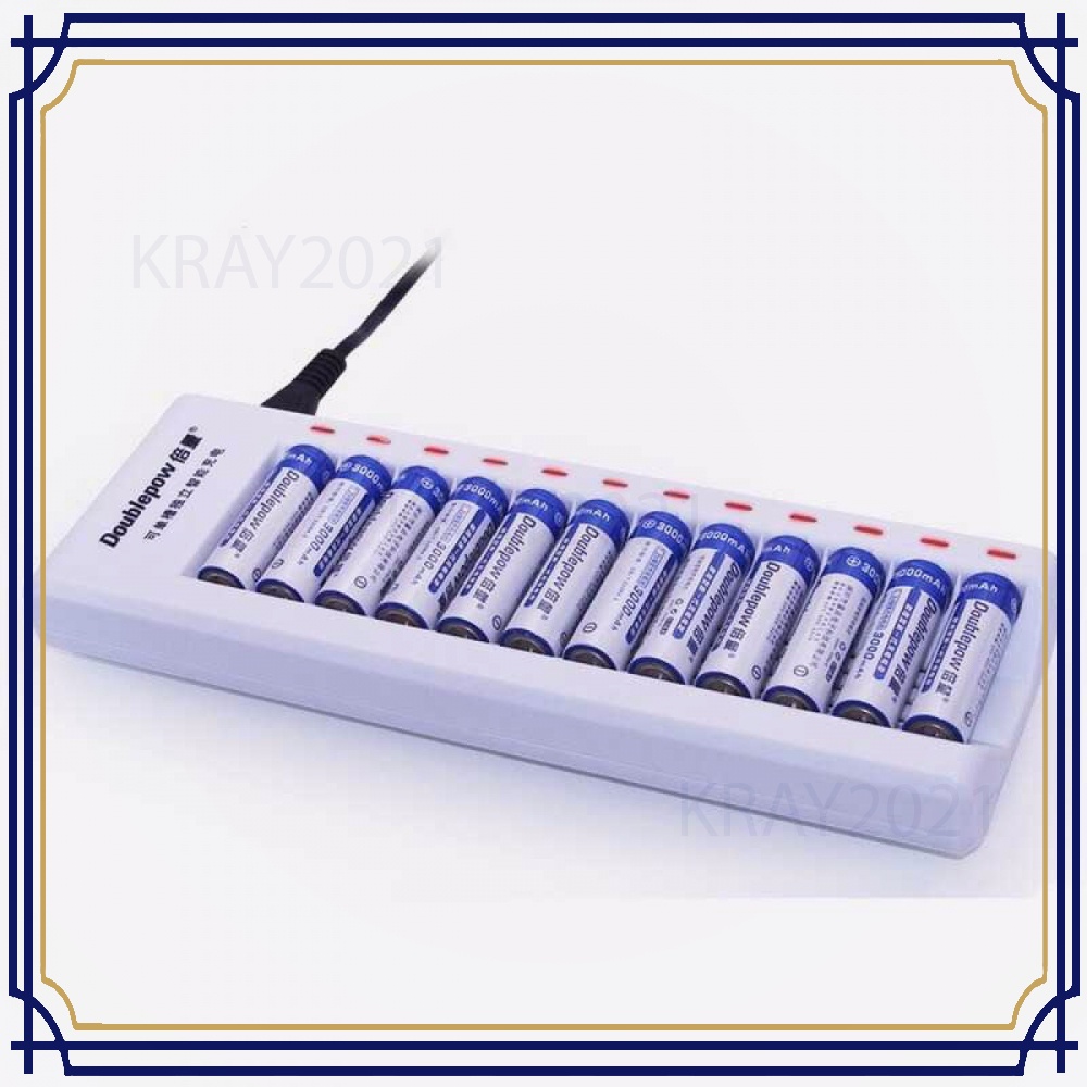 Charger Baterai 12 Slot Rapid Charger AA/AAA Ni-Mh Ni-Cd - DP-K12