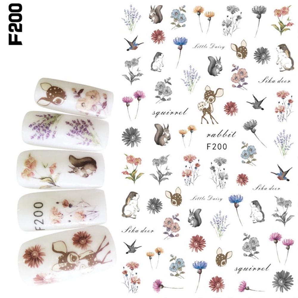 Stiker kuku 3D Anti Air LUXURY BRAND LOGO Bunny High Quality Nail Stickers