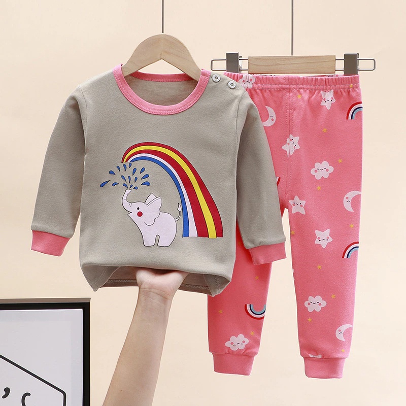 Setelan panjang Anak unisex premium cewe &amp; cowo Setelan panjang usia 0-2 tahun lucu Baju berkarakter