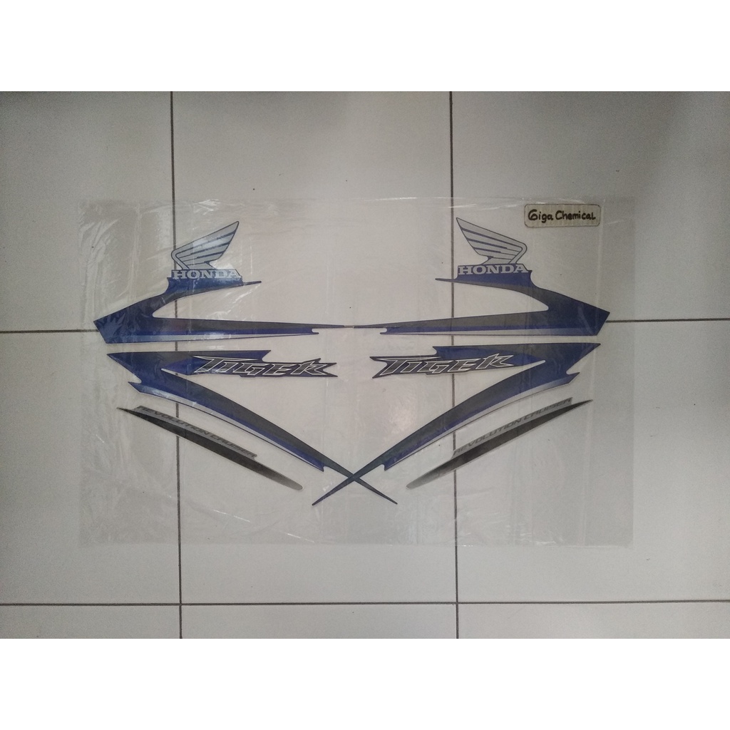 Striping Sticker Lis Honda Tiger Revo PC 2009 2010 Biru Silver Original